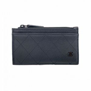 Chanel Wallet/Coin Case Matelasse Lambskin Black Women's